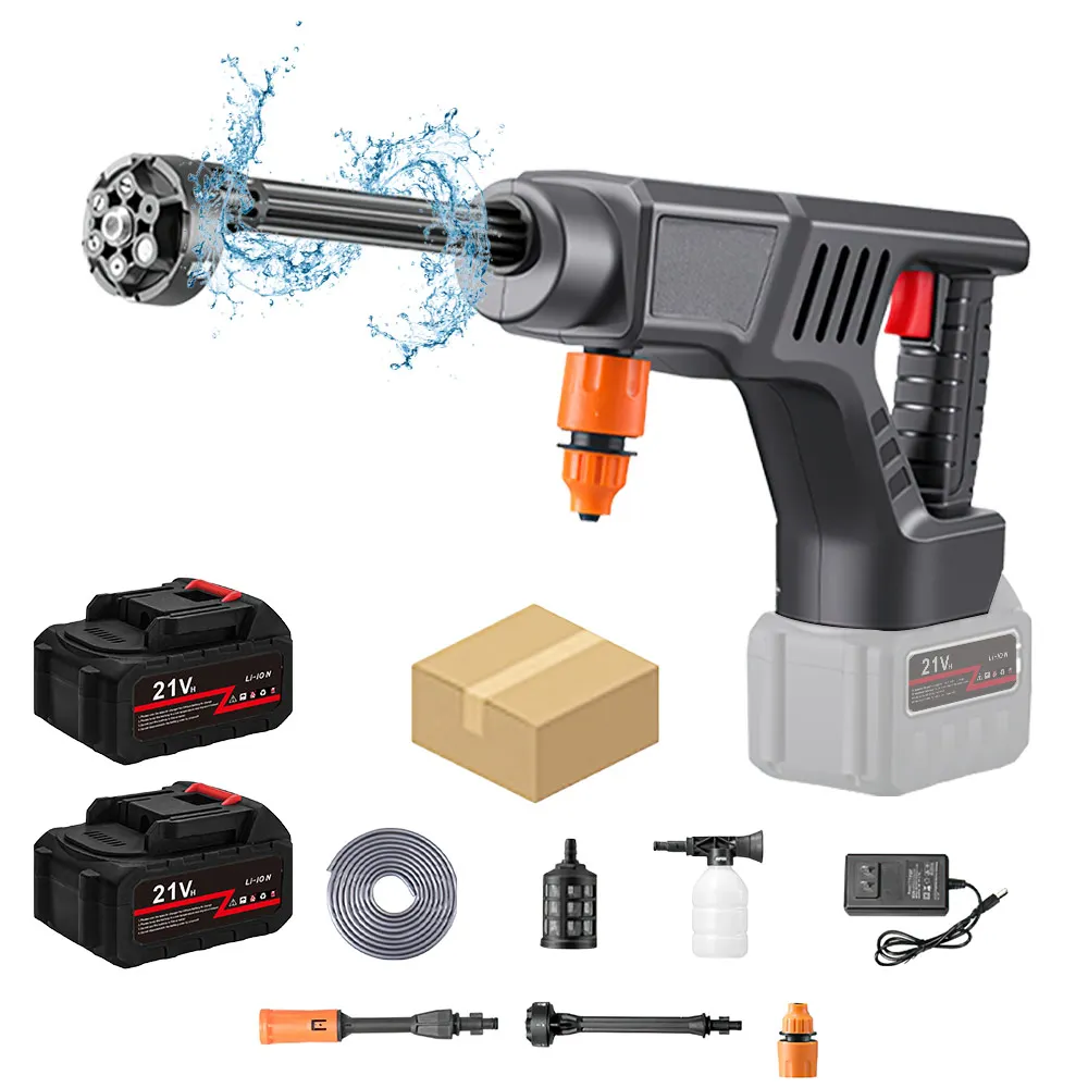 Hochdruck-Akku-Autowaschanlage der 16. Generation mit zwei Akkus, 260W-Motor und 6-in-1-Sprühpistole für die Reinigung Ihres Gartens Image