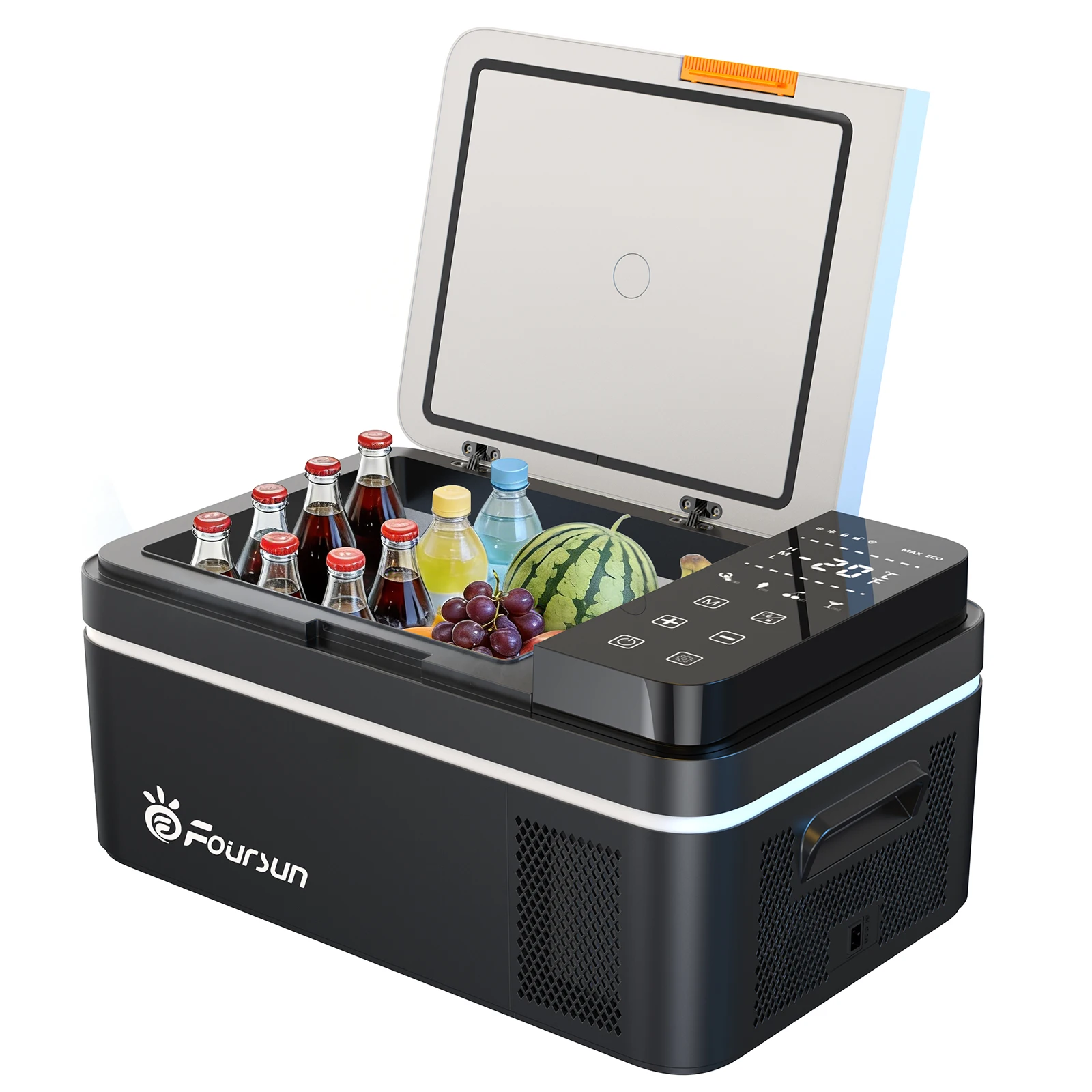 Foursun 21L/25L/35L/45L/55L Tragbarer Kompressor-Kühlschrank mit Bluetooth-App-Steuerung, für Camping, Reisen, Zuhause, DC 12V/24V & AC 100-240V Image
