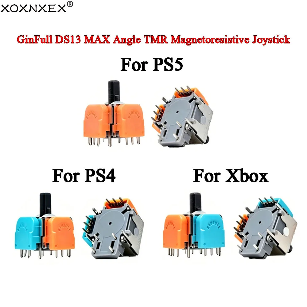 1/2/5 Stück GINFULL DS13 MAX TMR Elektromagnetischer Joystick der 2. Generation für PS5 PS4 Xbox Gamepad Controller 3D Analog Stick Rocker