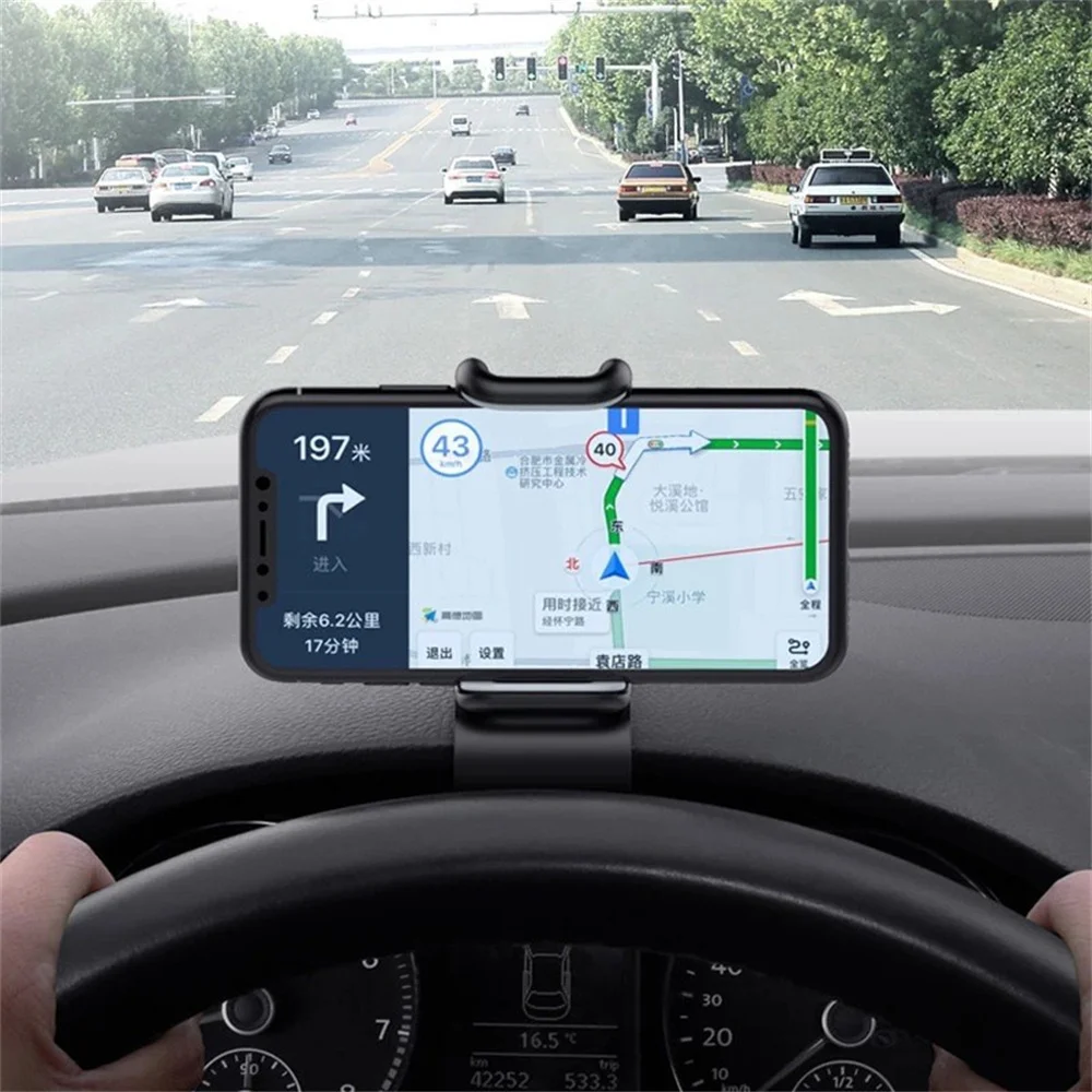 Auto-Handyhalterung mit Einfachem Clip-Montagesystem, Multifunktionale Universelle Armaturenbrett-GPS-Navigationshalterung für Smartphones Image