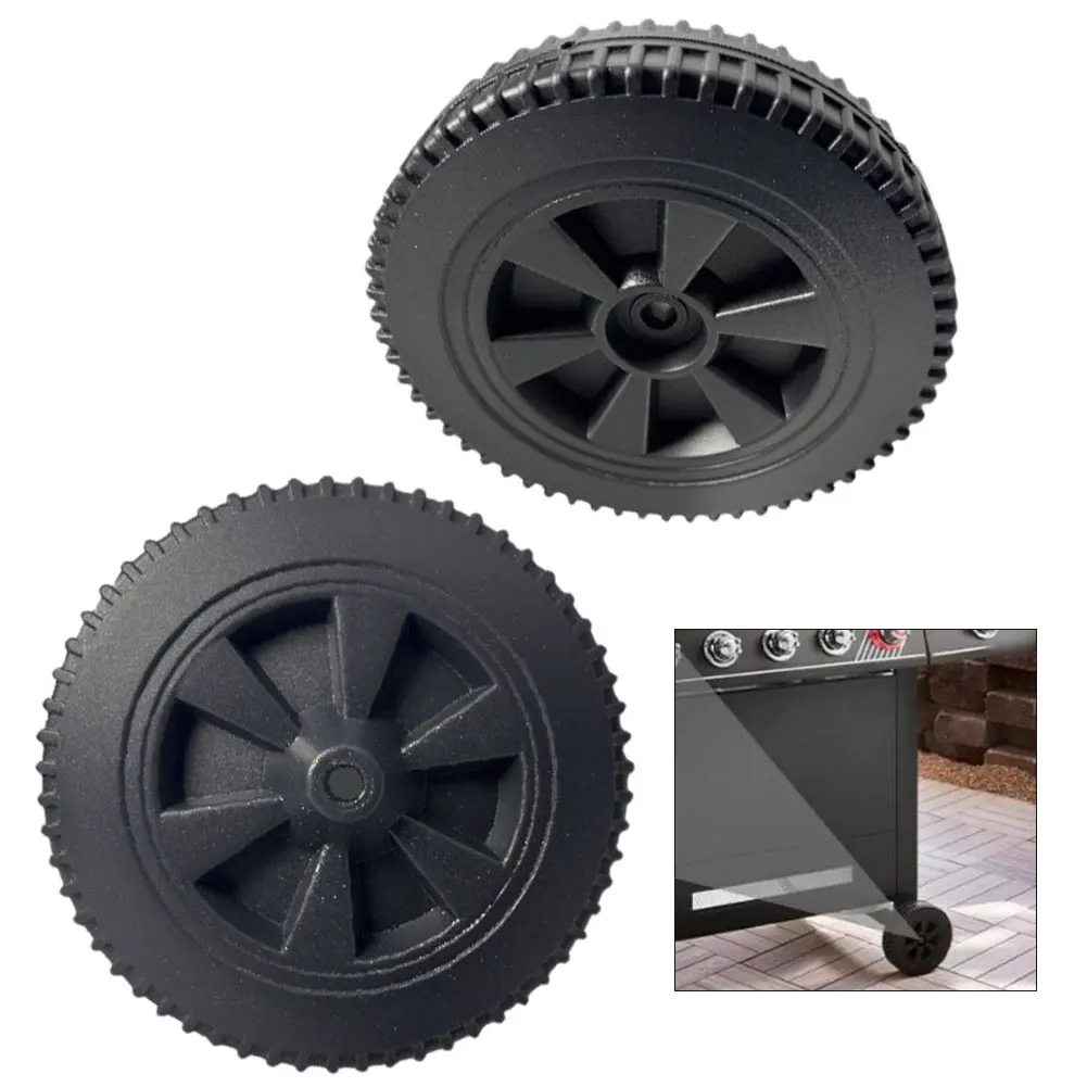 2 Stück 7-Zoll-Grillräder Ersatzteile für Charbroil Gasgrills, BBQ-Ofenräder Ofenräder Küchenzubehör Werkzeuge Image