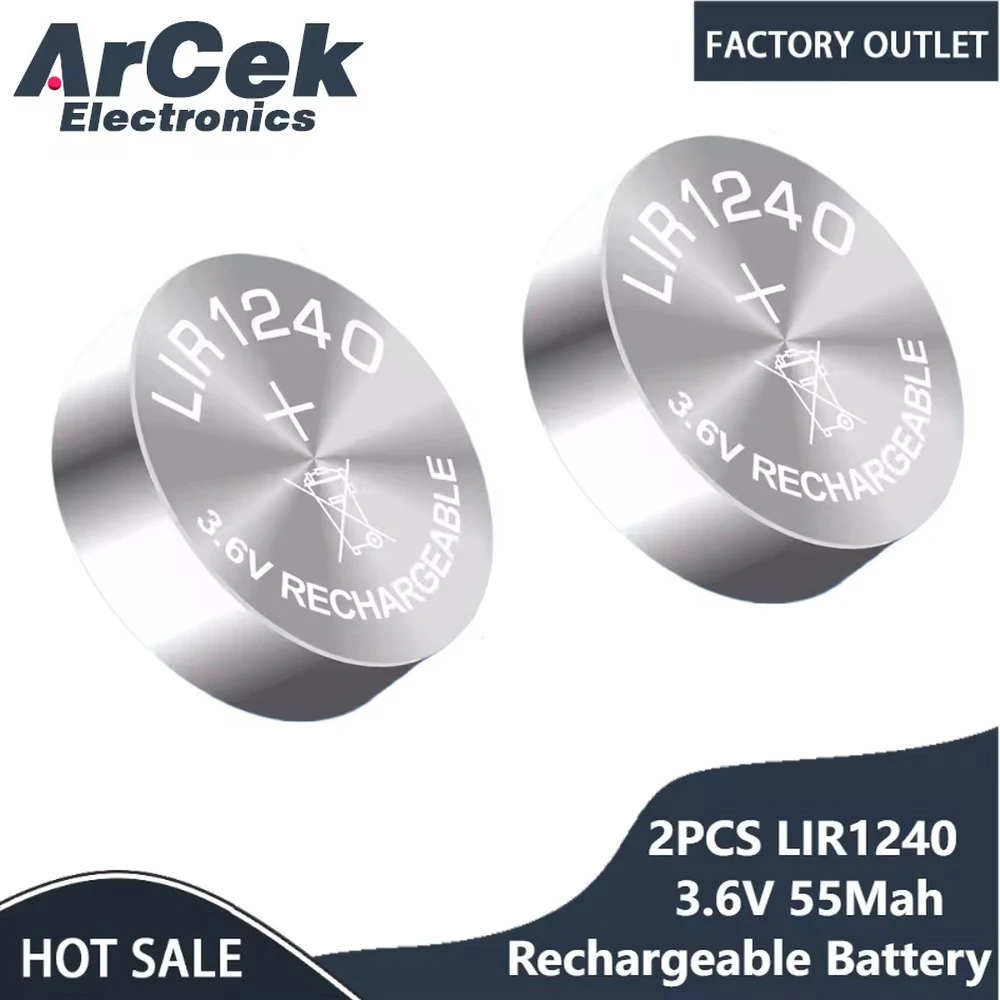 2PCS LIR1240 3,6 V 55mAh Akku CP1240 für TWS Kopfhörer Bluetooth Kopfhörer Image