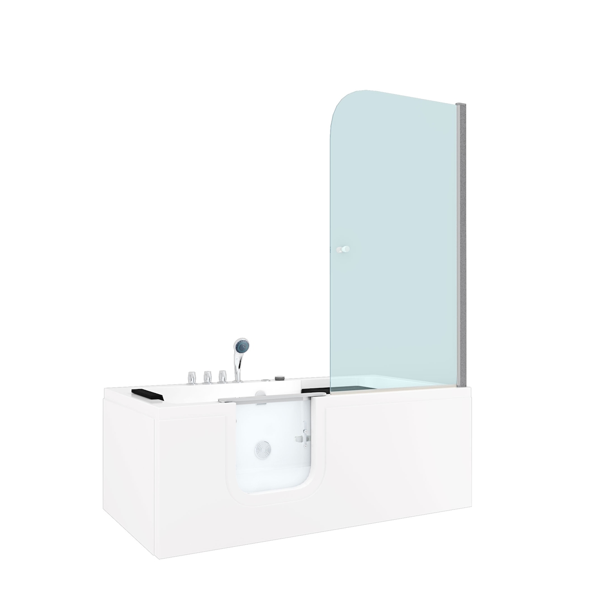 AcquaVapore Seniorendusche Kombi Duschkabine Whirlpool Seniorenwanne mit Tür S15D-WP-TH-L 160x85x215 cm OHNE 2K Scheiben Versiegelung Image