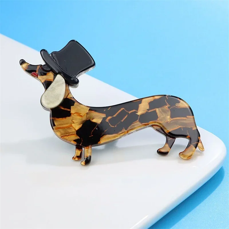 Neue Acryl Hund Brosche niedlichen Cartoon Tier Pins Mode Frauen Schmuck Zubehör Image