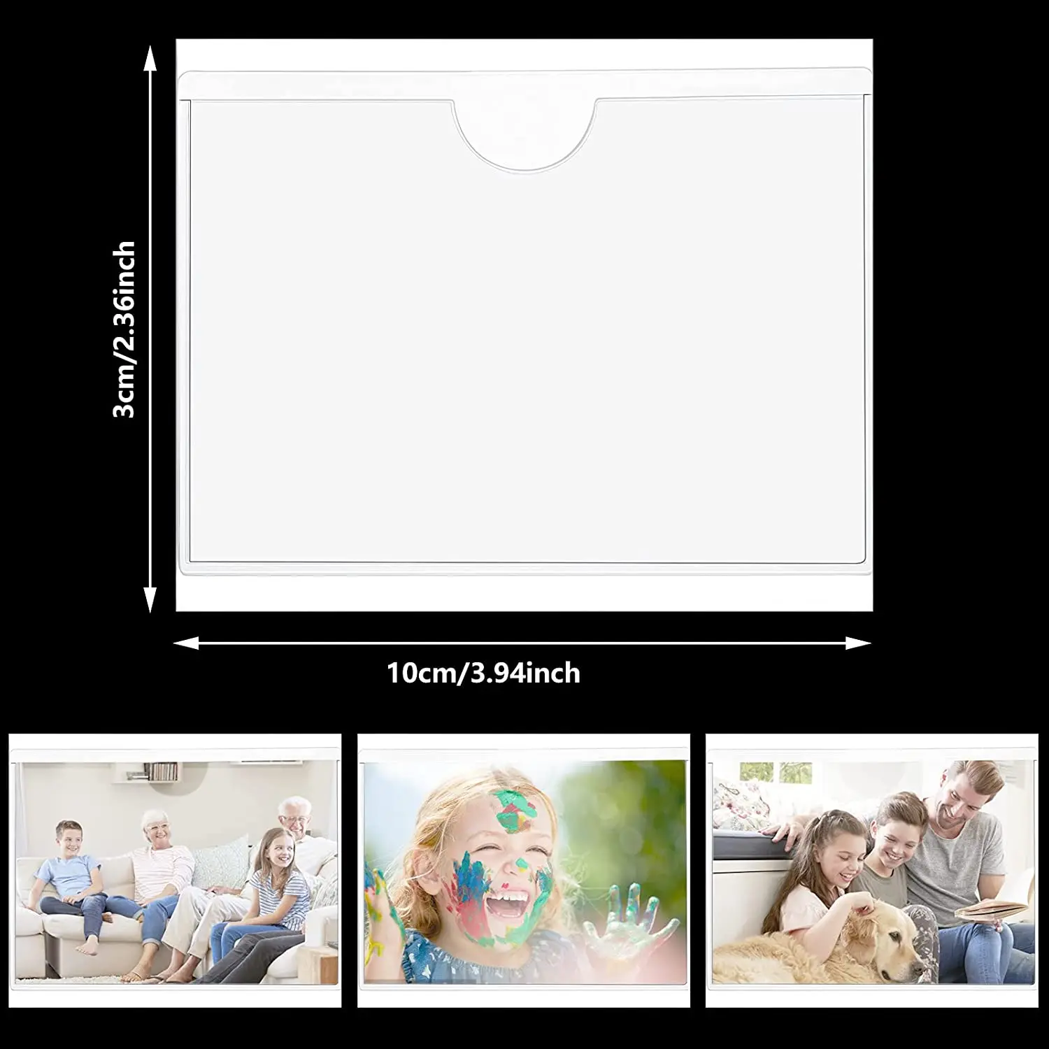 36Pcs Selbst-Adhesive Label Karte Halter Index Taschen Halter 6X 8,5 cm Klar Kunststoff Karte Halter Klebstoff Label halter Image