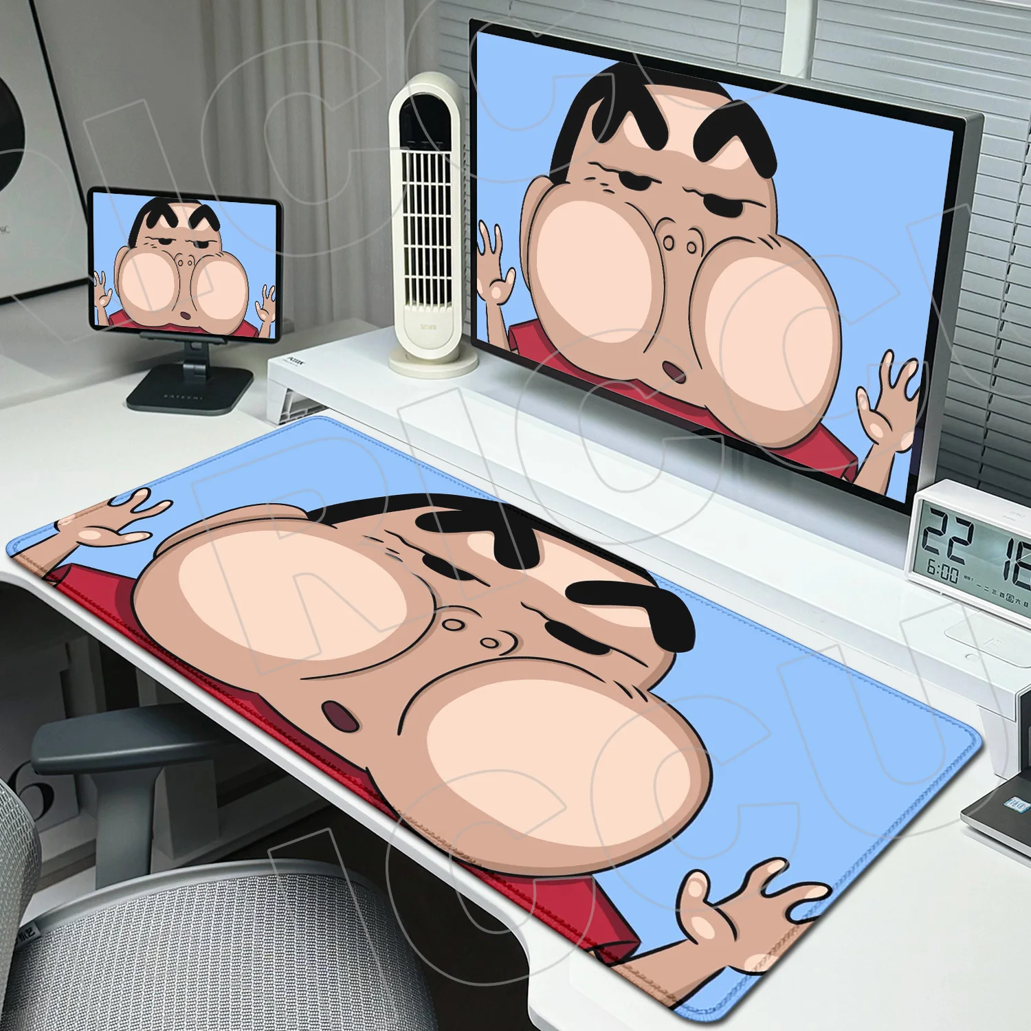 XXL Anime Lovely C-Crayon Shin-chan 900X400mm Mauspad Kawaii Niedlicher Cartoon Teppich Gaming Tisch Laptop Computer Tastatur Schreibtischunterlage Image