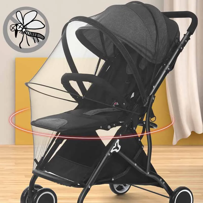 Sommer Baby Kinderwagen Moskitonetz Bebies Kinderwagen Zubehör Volle Abdeckung Universal Mesh Zipper Moskito Insekten Prävention Schutz Image