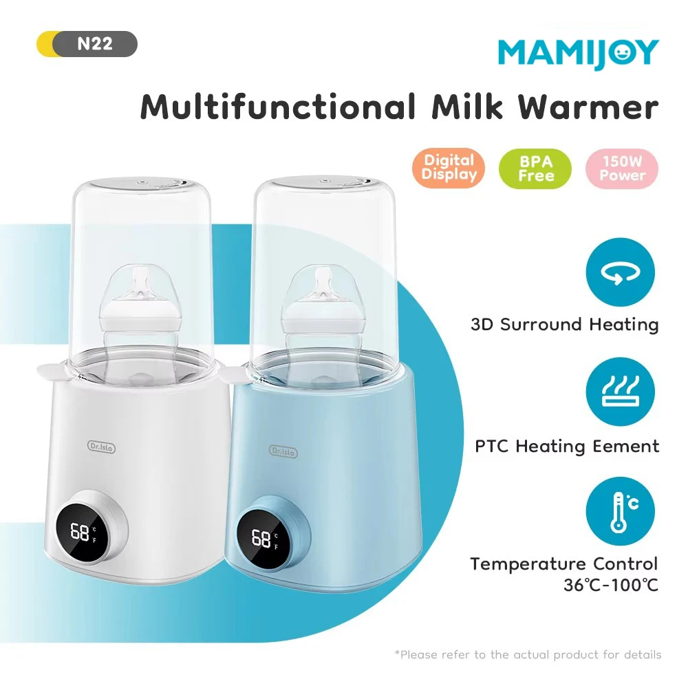MAMIJOY Multifunktions-Flaschenwärmer für Babys, 36–100 ° Einstellbare Lebensmittelheizung, Milchwärmer, Sterilisator, genaue Temperaturregelung N22 Image