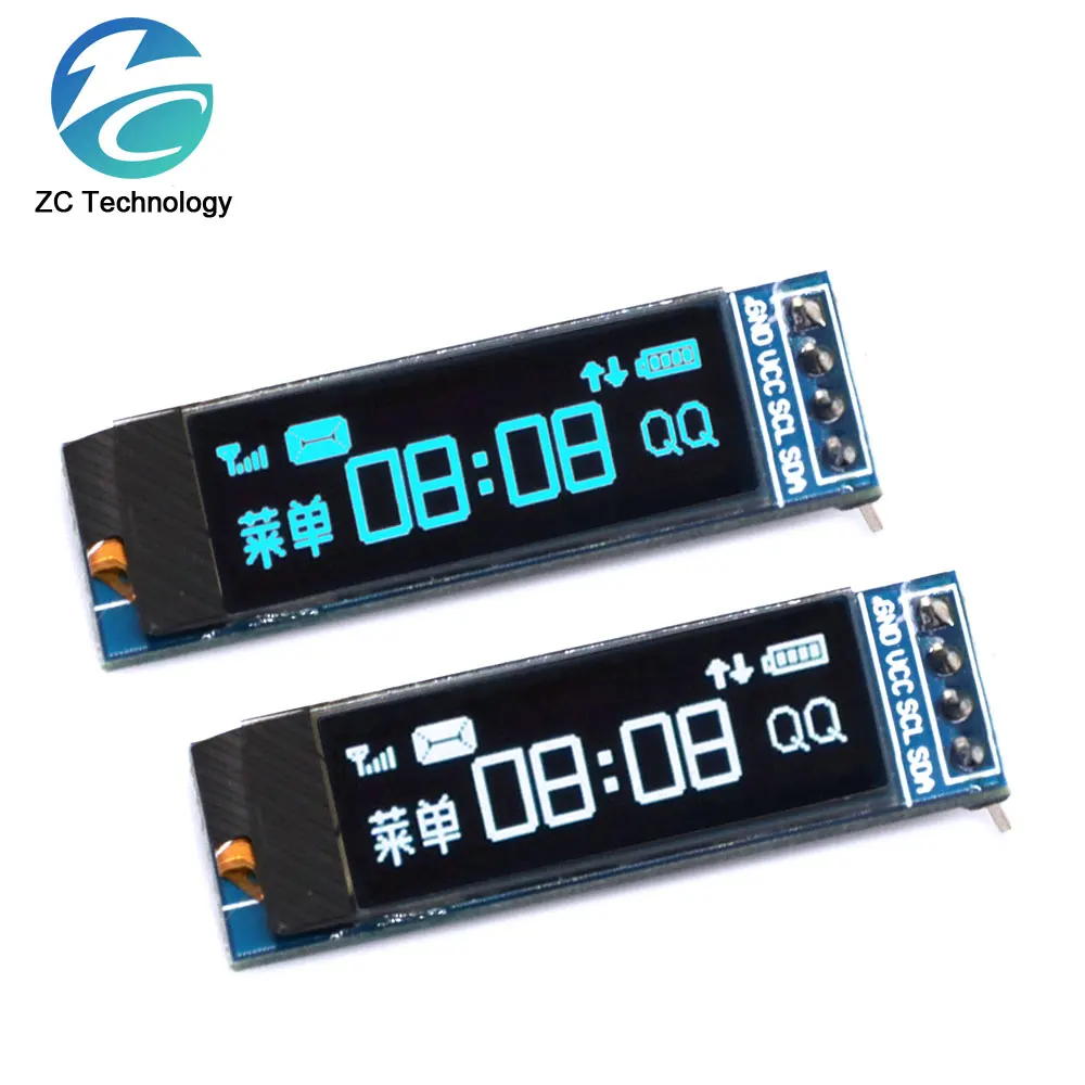 0,91 Zoll OLED-Modul 0,91 Zoll blau weiß OLED 128 x 32 OLED-LCD-LED-Anzeigemodul 0,91 Zoll IIC kommunizieren Image