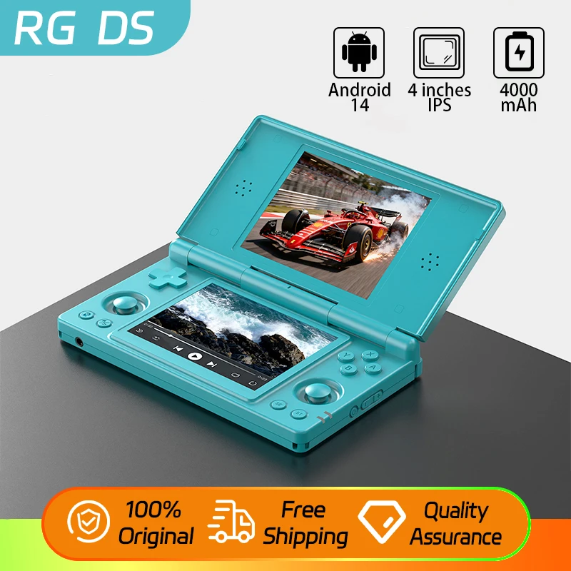 Neue Anbernic RG DS Handheld-Spielkonsole RGDS 4-Zoll-IPS-Doppelbildschirm Android 4000mAh Flip-Videospiel-Player