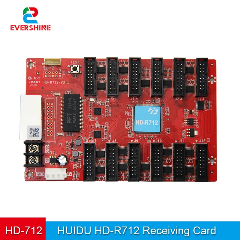 HUIDU HD-R712 Empfangskarte Unterstützt Synchronen Controller Asynchrone Steuerungskarte LED RGB Vollfarbdisplay 12-Port HUB75E Image