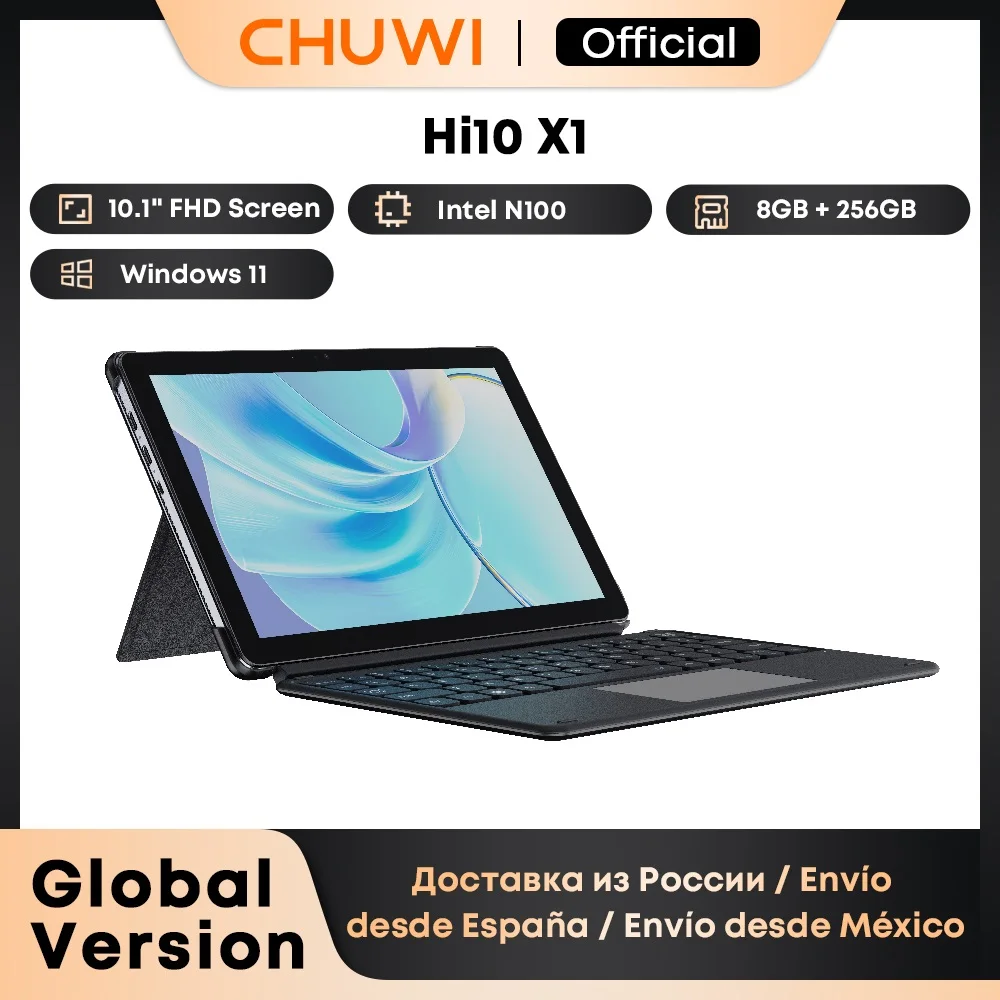 CHUWI Hi10 X1/X2 Tablet 10,1 Zoll FHD-Bildschirm Quad-Core N100/i3-10100Y 8GB RAM 256GB ROM Windows-Tablets 2-in-1 Tablet-PC Image