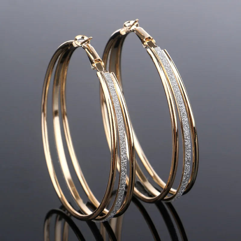 1 Paar klassische runde große Creolen, runde Schleife, Kreis, Gothic-Punk-Creolen, große Ohrringe für Damen, Modeschmuck