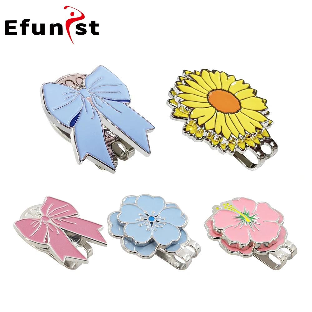 Golf Cap Clips Mit Magnet Mark Blütenblatt Muster Golf Ball Marker Golf Ball Position Abnehmbare Metall Drop Schiff Golf Zubehör Image