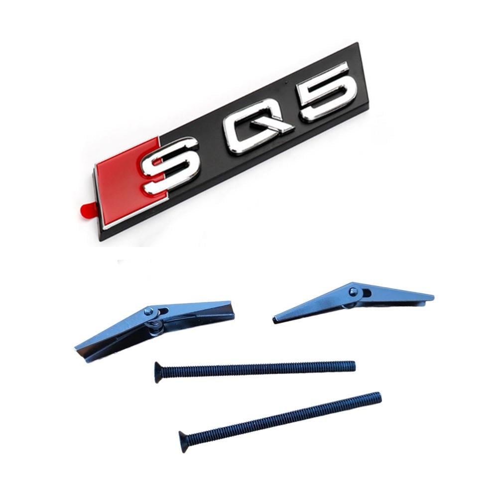 Emblema cromato di ricambio per griglia anteriore Audi SQ5, stile sportivo, per modelli Audi Q5 SQ5 FY 2017 2018 2019 2020 2021 2022 2023