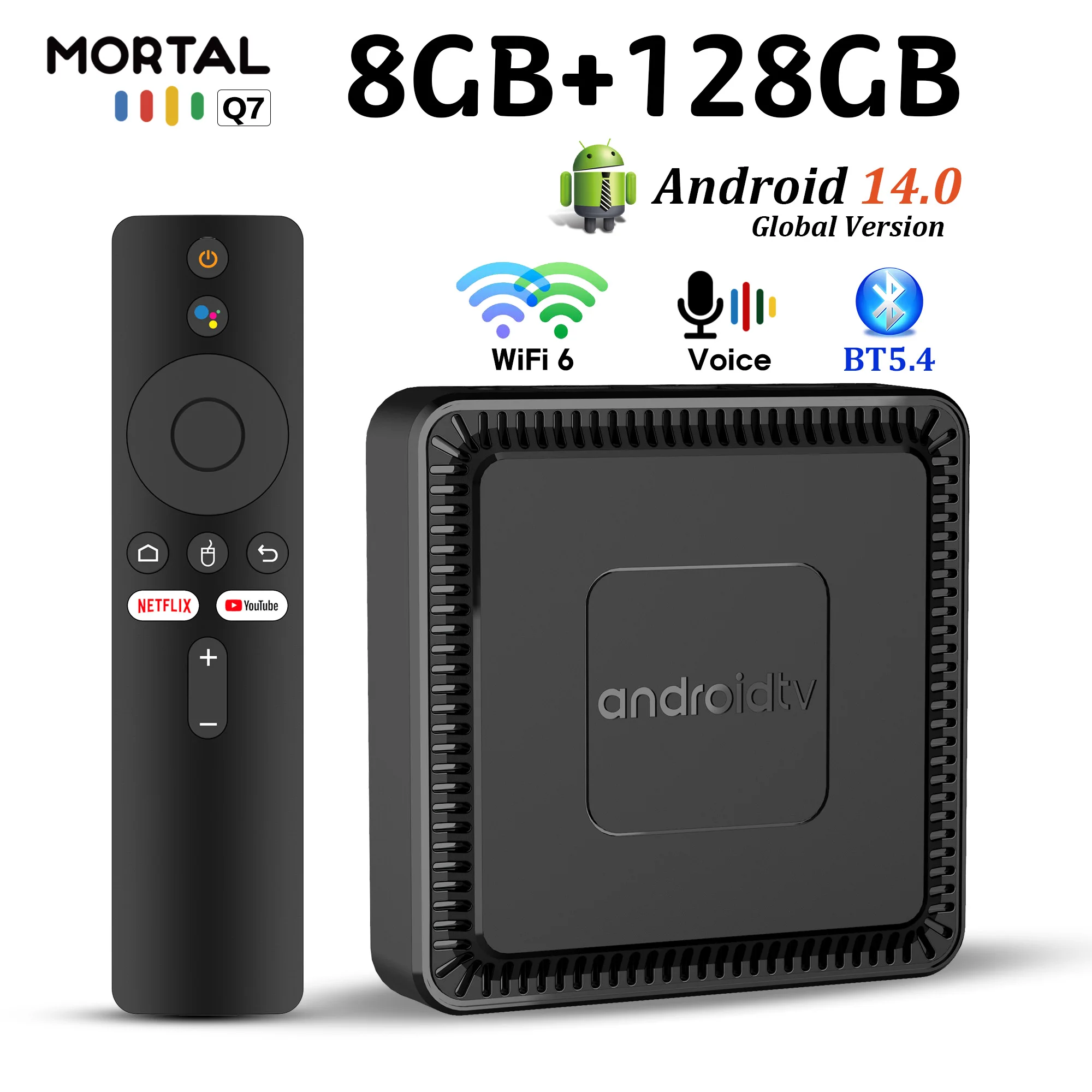 2026 Meistverkaufte Smart TV Box Android 14 Ultra HD Videoausgang Set-Top-Box Unterstützt BT5.4 Wi-Fi 6 Netflix Streaming Player Q7 Image