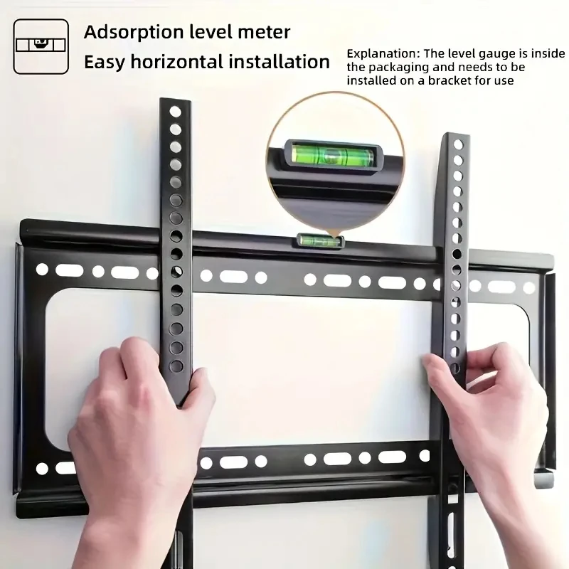 26-63 Zoll TV-Wandhalterung, universelle TV-Halterung, Monitorhalter, verstellbare flache TV-Wandhalterung mit niedrigem Profil für LCD-LED-Monitore Image