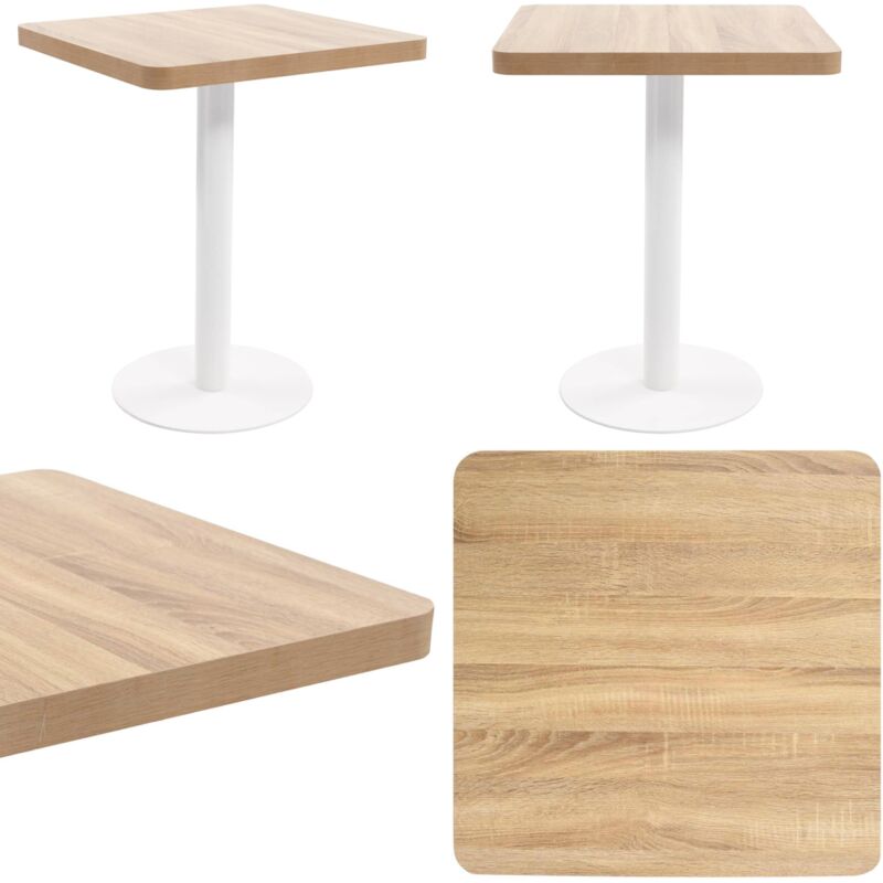 Tavolo Da Bistrot Marrone Chiaro 60x60 Cm In Mdf - Tavolo Da Pranzo - Tavolo In Mdf