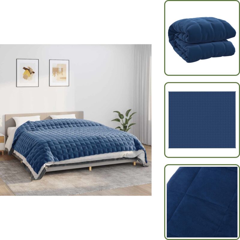 Coperta Morbida - Vidaxl Coperta Ponderata Blu 220x260 Cm 11 Kg Tessuto - Coperta Per La Mente