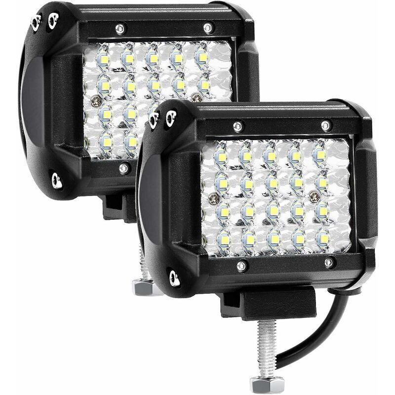 Faro Da Lavoro A Led Forehill 12v 300w Da 4 Pollici, Faretto Per Auto A Led Da 72w, Ip67 Impermeabile, Fendinebbia A Led Da 27.000 Lm, Fari Da Lavoro Per Auto, Camion, Trattore, Suv, Barca (2 Pezzi)