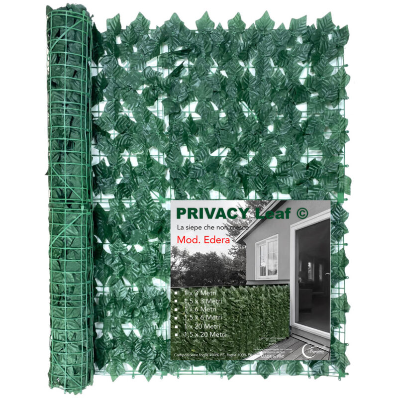 Siepe Privacy Leaf Edera Finta Artificiale A Foglie Per Muri E Balconi Ornamentale Frangivista Sempre Verde 1 X 20 Metri