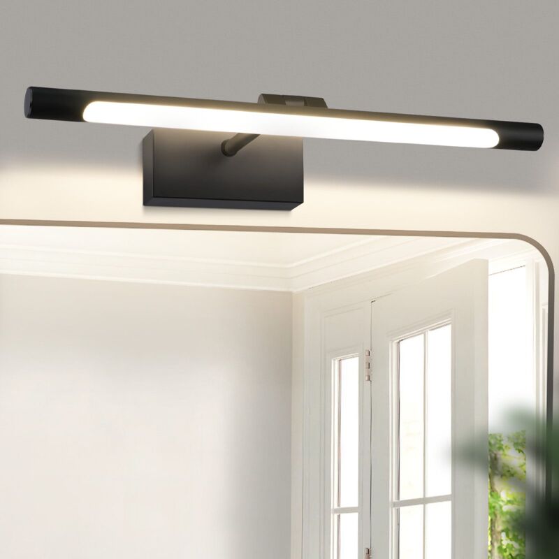 Led Specchio Da Bagno - 40cm Lampada Da Bagno A Parete 6w Badezimmer Nero Lampada A Parete Impermeabile Ip44 Lampada A Parete 4000k Bianco Neutro Moderno Lampada Da Bagno - Gbly