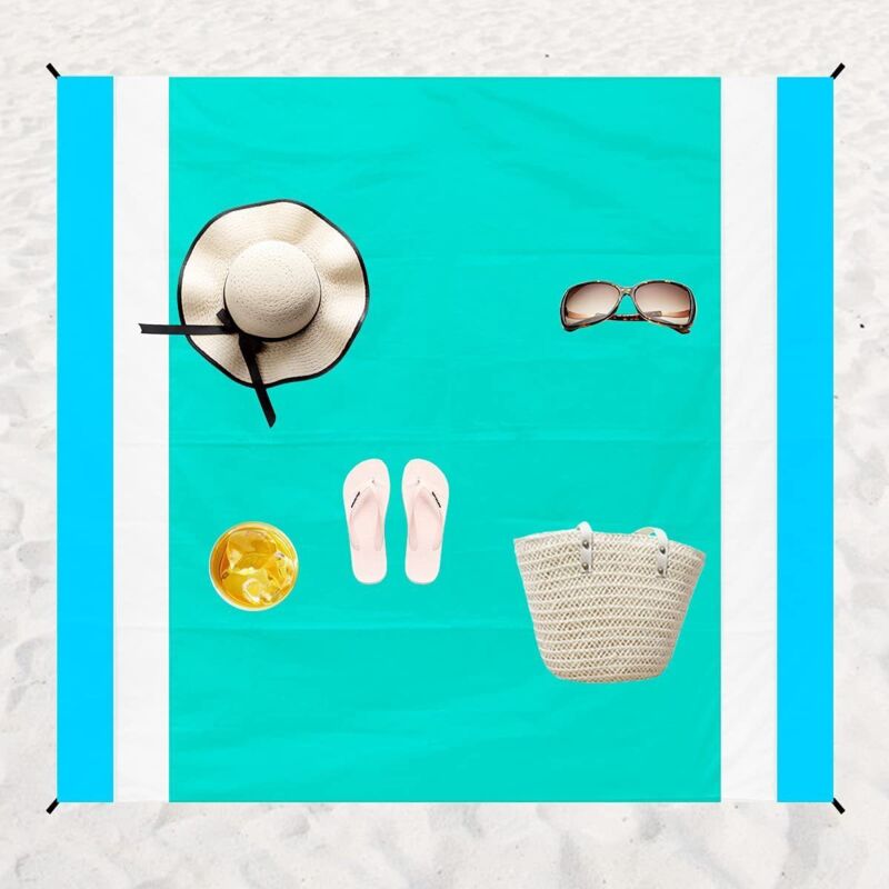 Treetalk - Coperta Da Spiaggia Antisabbia, Telo Da Spiaggia Extra Large 210 X 200 Cm, Telo Da Spiaggia Impermeabile, Telo Da Picnic Per Spiaggia, Picnic, Vacanze - Morbido, Portatile, Ad Asciugatura Rapida - H-t