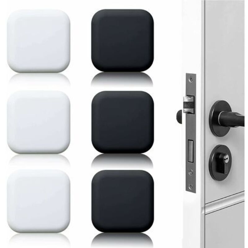 Lablanc - 6 Pezzi Fermaporta Adesivo Da Parete Nero/bianco 45 Mm X 45 Mm Fermaporta Adesivo Da Parete Fermaporta Adesivo Da Parete