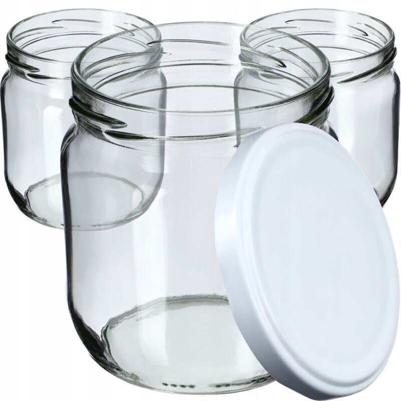 Kadax - Barattoli Per Marmellata Con Coperchio A Vite, 425 Ml, Confezione Da 24, Barattoli Per Marmellata, Barattoli Per Marmellata, Barattoli Per Miele, Bianco