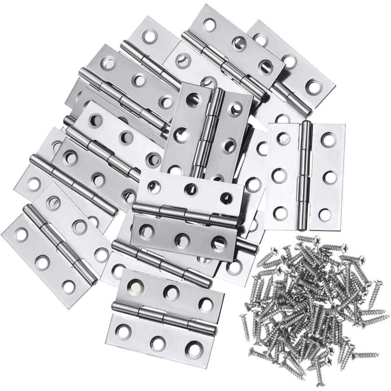 Cerniere In Acciaio Inossidabile Da 20 Pezzi, Cerniere Per Porte, Fori Per Cerniere Piatte Pieghevoli, Cerniere Per Cassetti Per Mobili, Connettori Per Cerniere Per Finestre, Cerniere Per Mobili In Ar