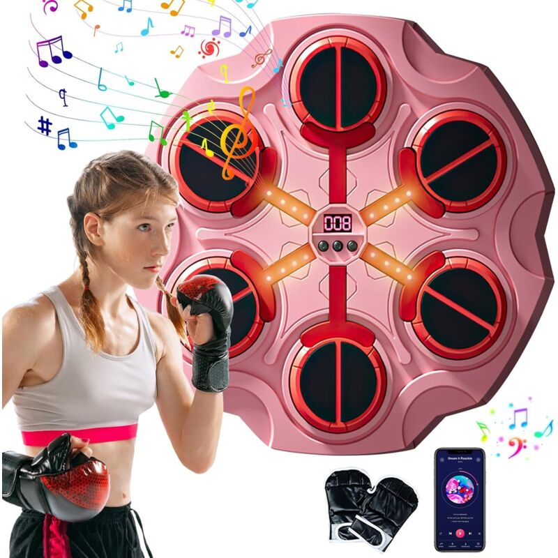 Macchina Da Boxe Musicale, Nuova Macchina Da Boxe Intelligente Da Parete Del 2024 - Bluetooth Con Guantoni Da Boxe Per Adulti E Bambini, 9 Velocità E Modalità Conto Alla Rovescia