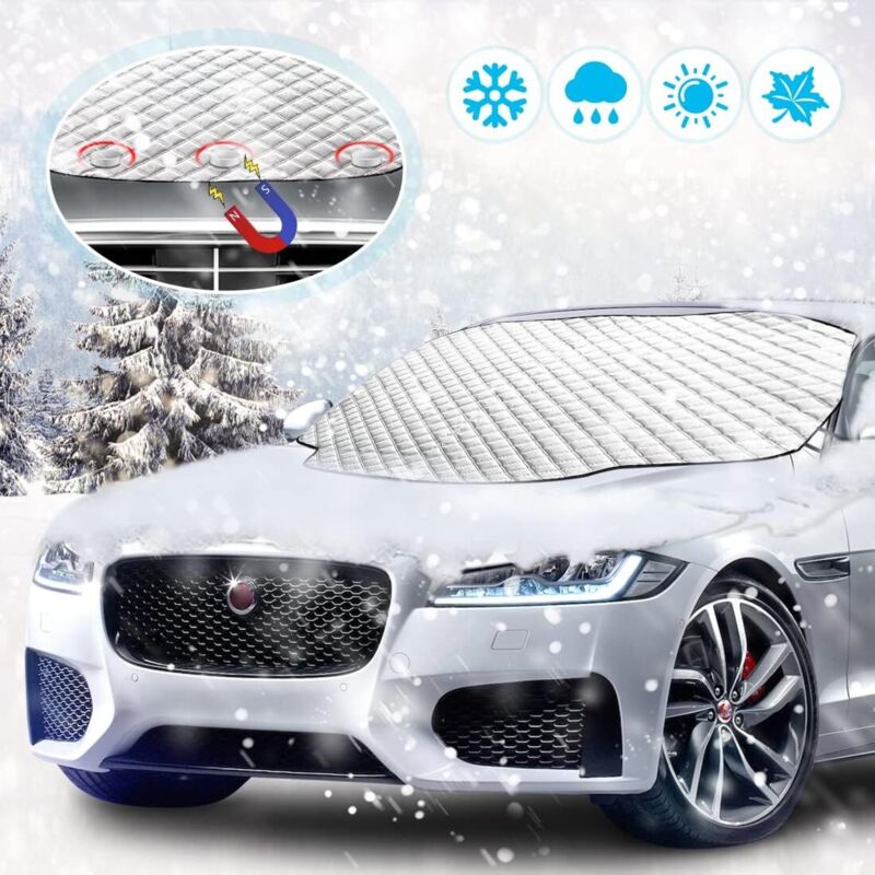Jalleria - Copertura Parabrezza Auto, Protezione Magnetica Parabrezza Copertura Pieghevole, Copertura Parabrezza Universale Per Antigelo, Neve, Ghiaccio, Uv, Pioggia E Sole - 183 X 116cm