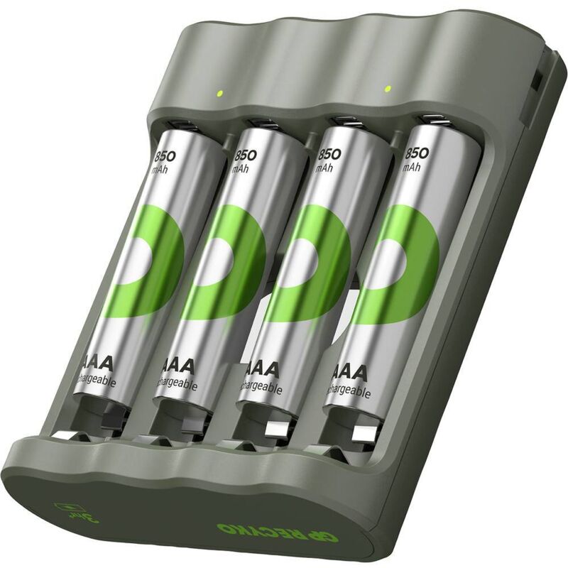 Recyko B441 - Caricabatterie Usb (include 4 Batterie Recyko Aaa Di 850 Mah) - Gp