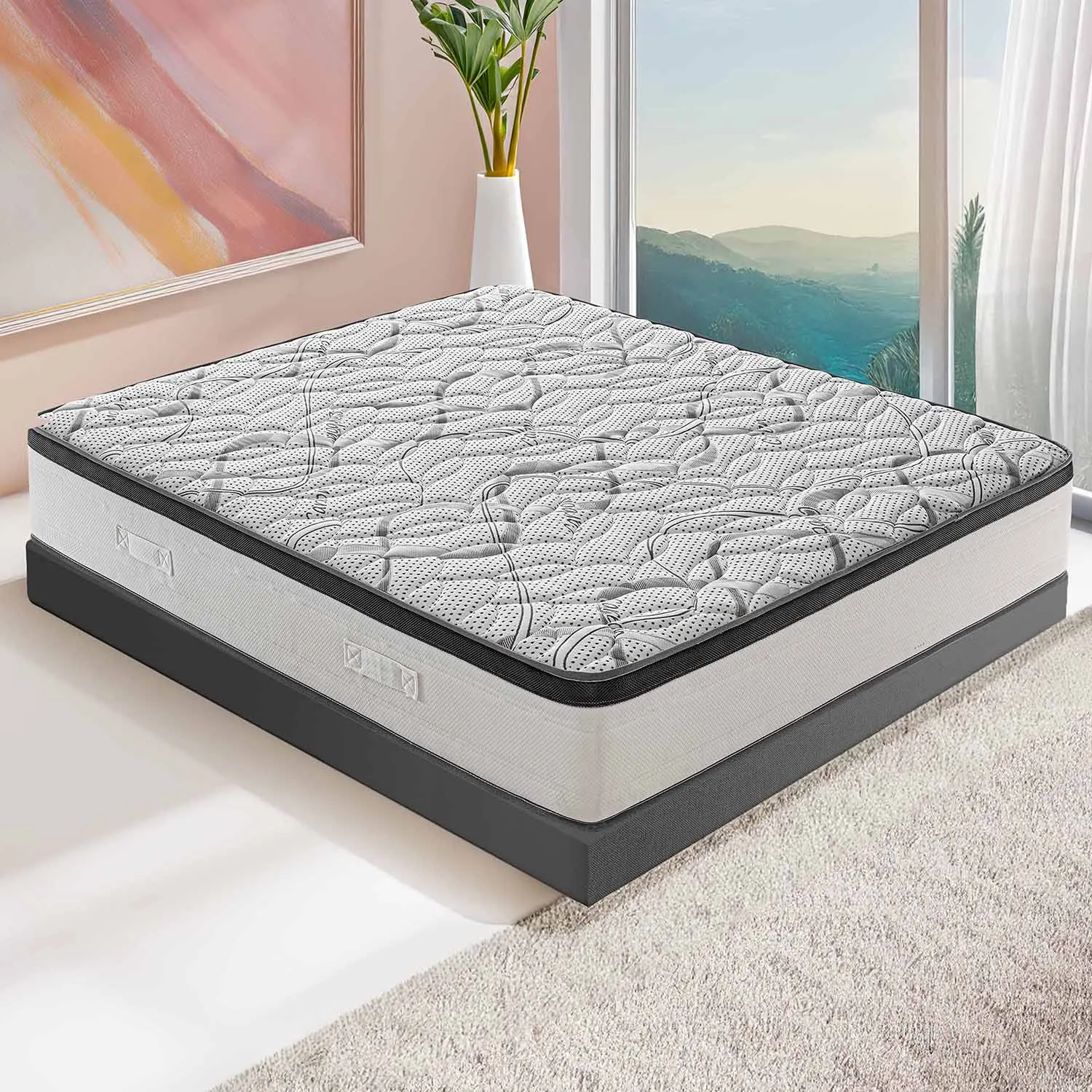 ROYAL DELUXE MEMORY Matratze – HR hochdichter Schaumstoff – orthopädisch, 100 % hergestellt in Italien – Karbonfutter mit entspannendem Effekt Image