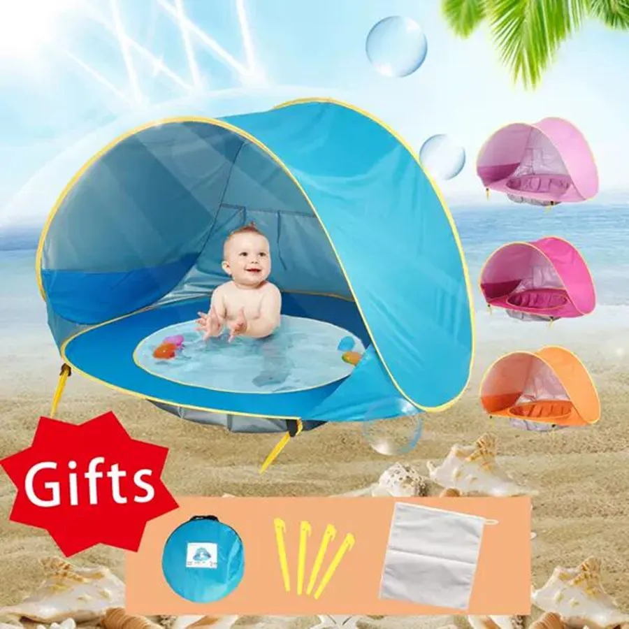 Baby-Strandzelt, wasserdichter Sonnenschutz, UV-Schutz, Sonnenschutz mit Pool, für Kinder, Outdoor, Camping, Sonnenschutz, Strand-Sonnenschutz UPF 50+