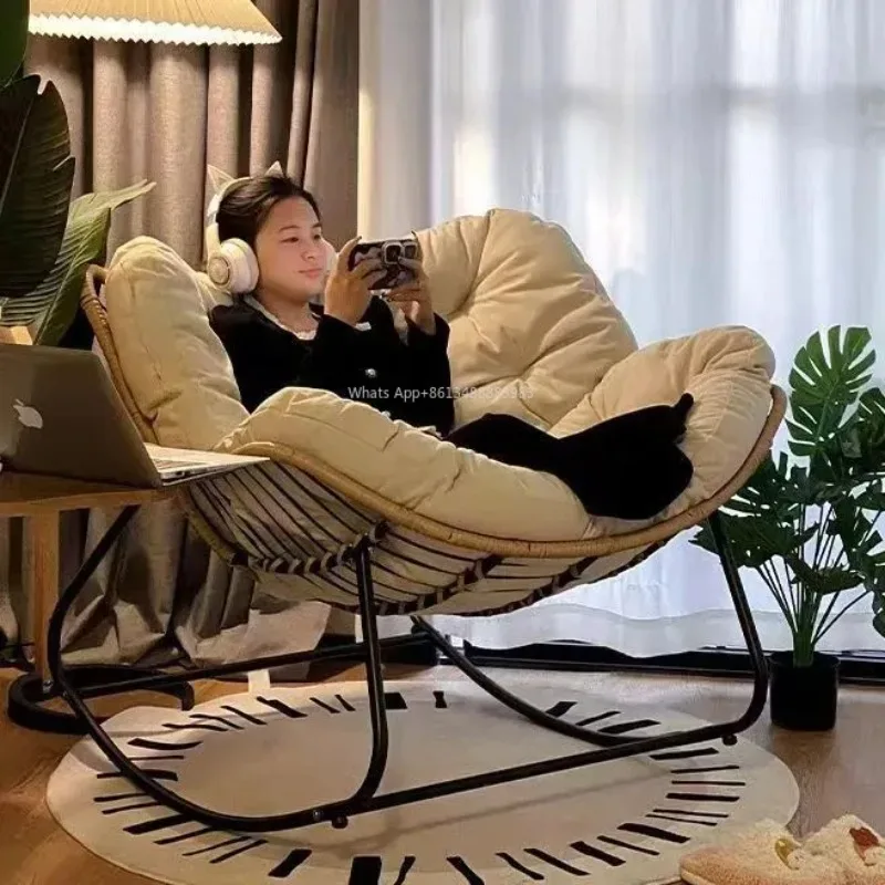 Outdoor Schaukelstuhl Erwachsene Faul Sofa Vogelnest Geformt Wohnzimmer Balkon Nickerchen Kleine Wohnung Rattan Gewebt Adul Schaukelstuhl