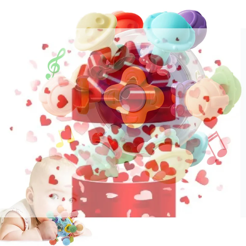 【BS】Atomic Ball Baby Montessori Sensorikspielzeug für 0-6 6-12 Monate, Beißspielzeug in Lebensmittelqualität für Babys