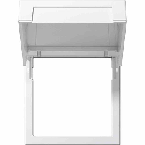 Gira System 55 Zwischenrahmen, reinweiß, quadratisch 50 mm / rund 50 mm, mit Klappdeckel, RAL9010, 265803 Image