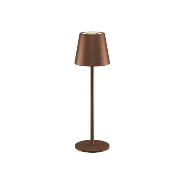 goobay Kabellose RGBW LED-Tischlampe braun, 11x36x11 cm