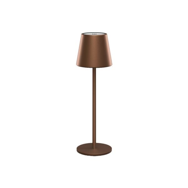 goobay Kabellose LED-Tischlampe braun, 11x36x11 cm