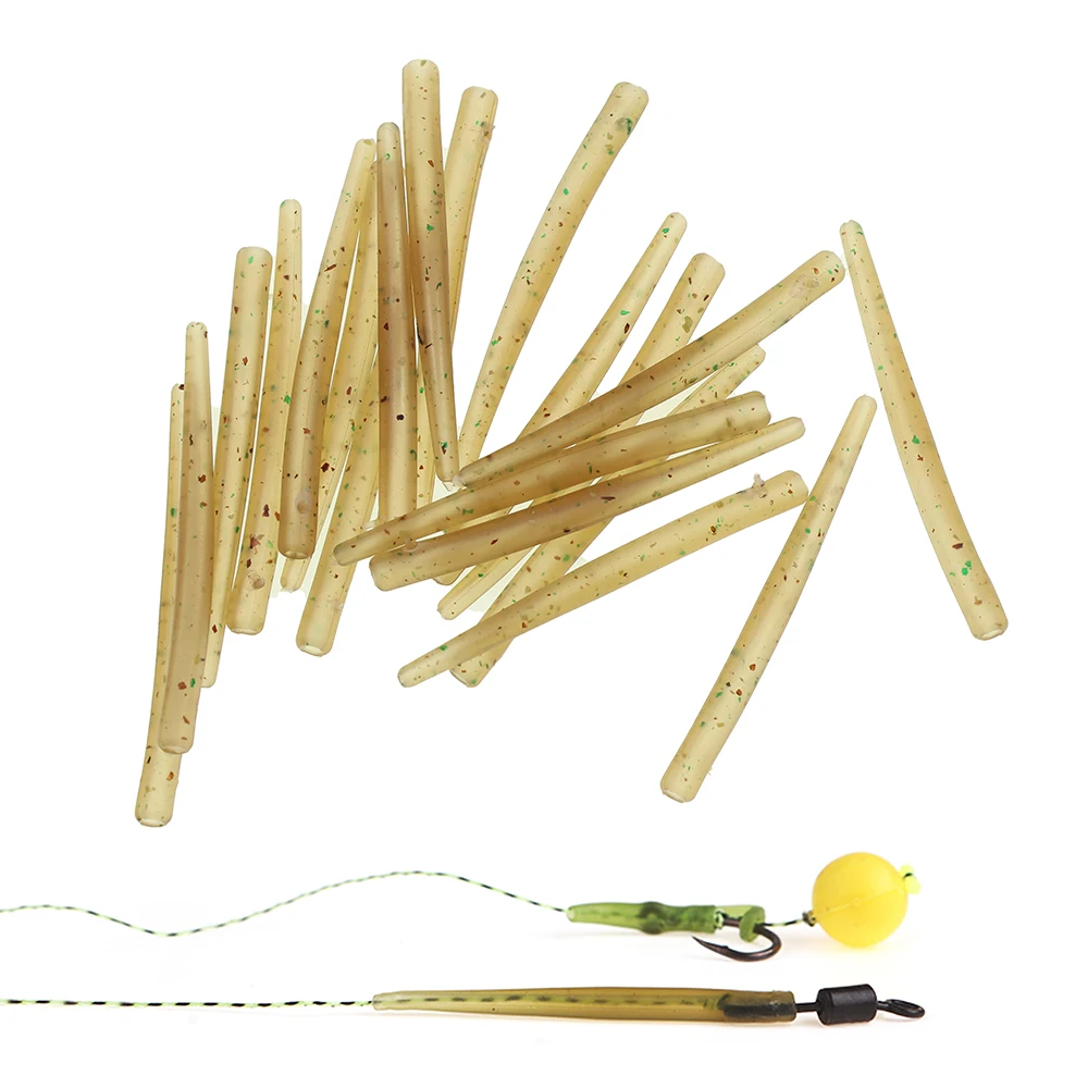 20 europäische Anti-Tangle-Subline-Schutzhülsen mit Gummispitze für Karpfenangeln, Länge 1,53 Zoll, Anti-Bottom-Angelhaken-Schnurschutz Image