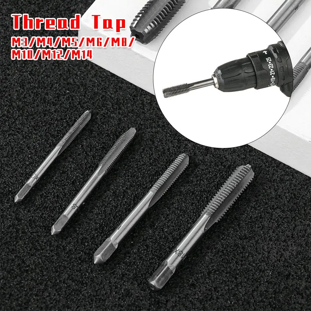 2 teile/satz m3 ~ m14 Gewinde bohrers atz Hand gerade Flöten gewinde bohrer metrischer Bohrer Gewindes atz hss Schrauben maschine Spiral punkt Image