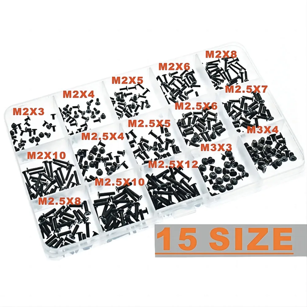 450 Stück M2 M2.5 M3 Laptop-Computerschrauben-Set für Lenovo, Schraubenset für Laptops SD IBM HP Dell Sony Toshiba Festplatten SATA Image