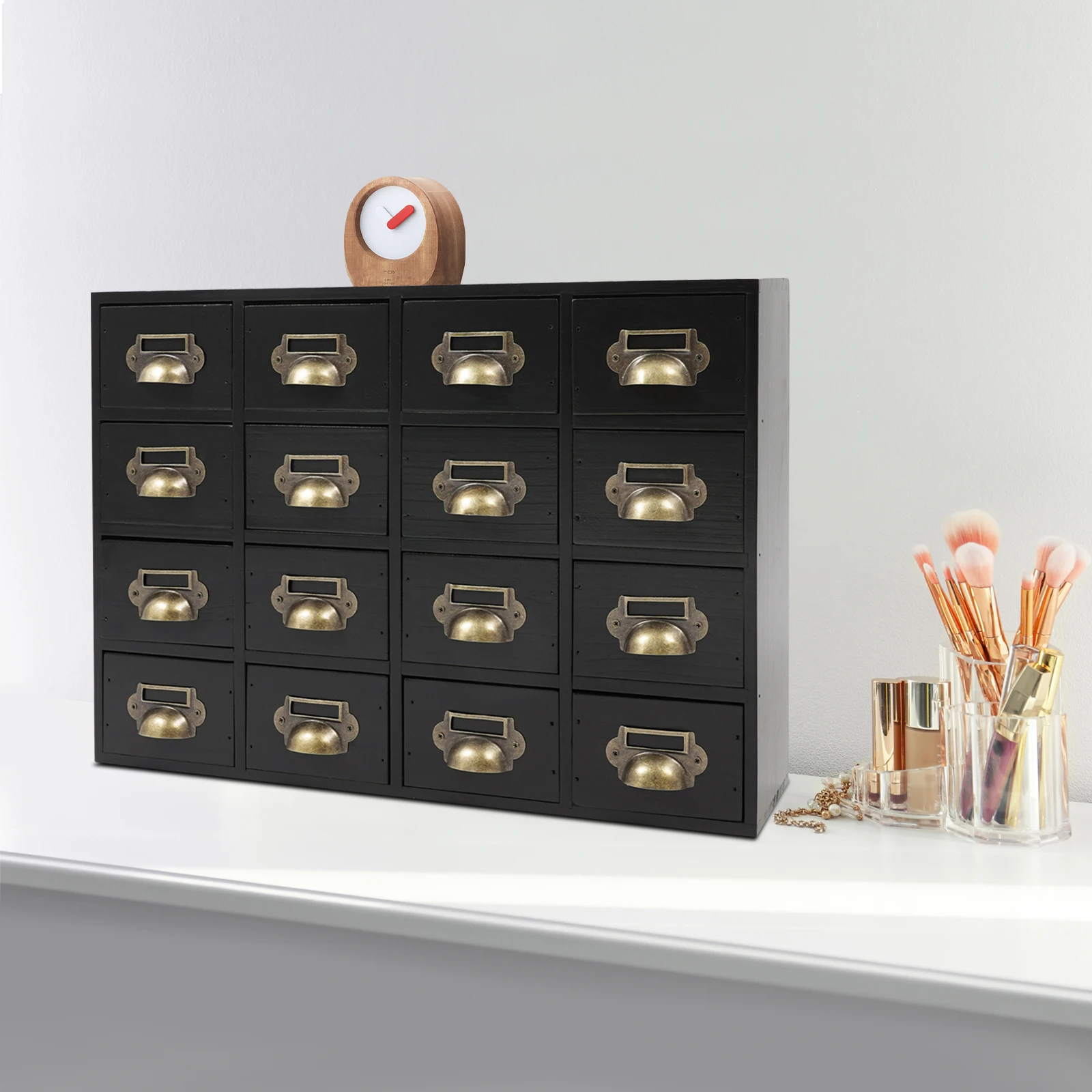 NEUE Holzschubladenbox, Vintage Apothekerschrank mit 16 Schubladen, Schlafzimmerorganisation, Massivholz-Aufbewahrung für Gewürze, Medikamente