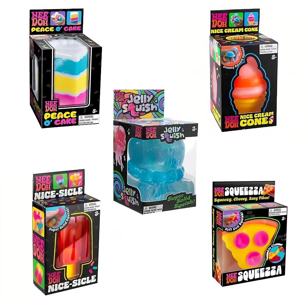 Schylling Needoh Nice Cube Sensorischer Würfel Nice-Sicle Stressabbau-Quetschwürfel Anti-Angst-Quetschobjekt für Konzentration bei ADHS-Überleidern Image
