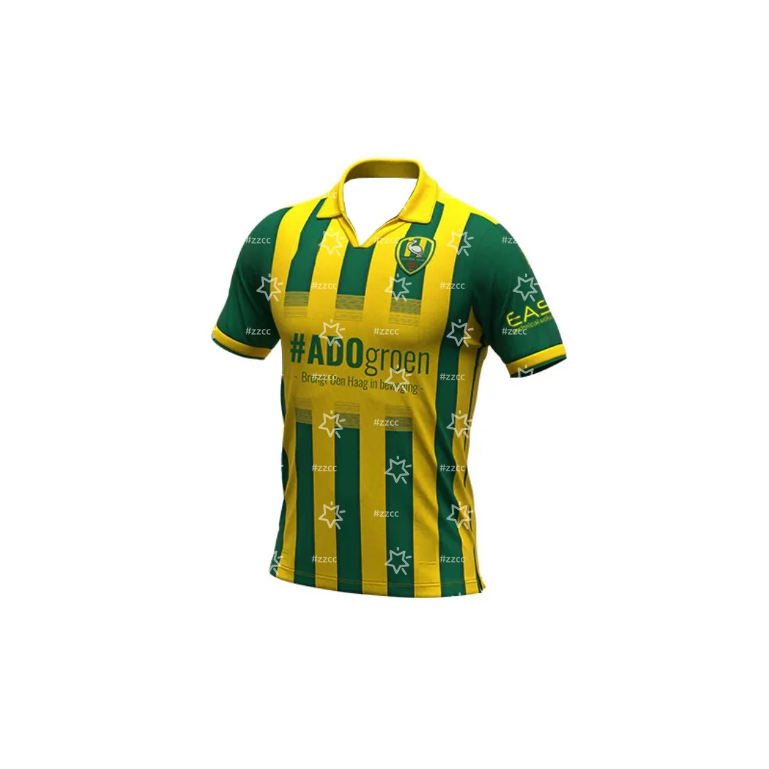 Maillot de football domicile ADO Den Haag 25-26, ensemble d'entraînement de compétition, T-shirt de sport d'été pour homme, vêtements pour enfant, T-shirt Y2K pour femme ﻿