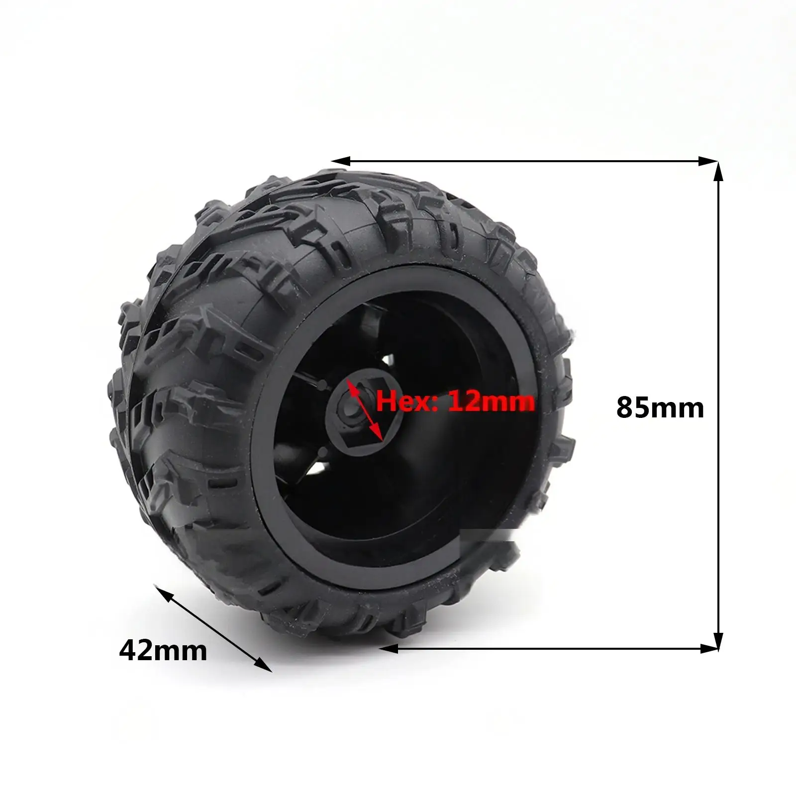 Set di pneumatici e ruote per auto RC in scala 1/14, 4 pezzi, esagonali da 12 mm, SCY 16101/2/3 MJX 16208/9 14209 JJRC Q130 C8805 WLTOYS 144001, accessori per auto RC