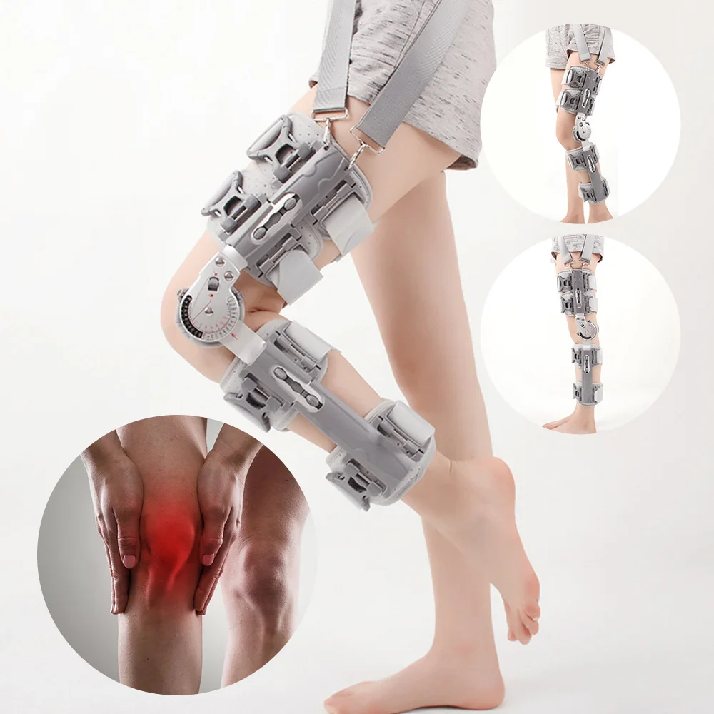 Klappbare ROM-Kniebandage, Post-Op-Kniebandage zur Genesungsstabilisierung, ACL MCL, PCL-Verletzung, verstellbarer orthopädischer Stützstabilisator Image