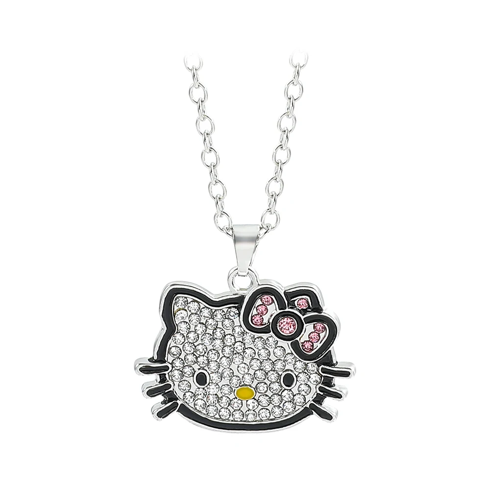Kitty Cat Hip-Hop-Halskette Anime-Anhänger Ins Mode Zirkon-Schmuck für Männer und Frauen