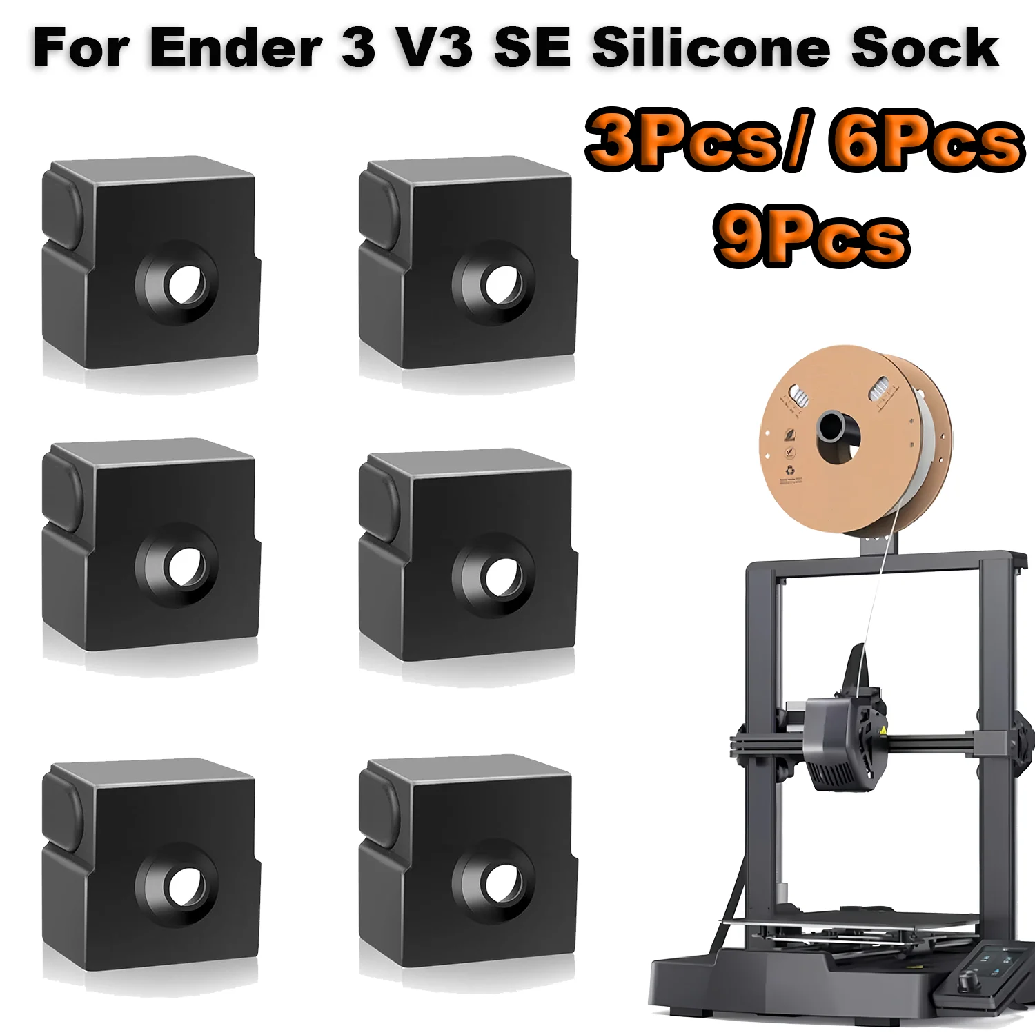 Für Creality Ender 3 V3 SE Silikonsocke, Ender 3 V3 SE Hotend Heizblock-Abdeckung Silikonhülle, 3D-Drucker Zubehör Image